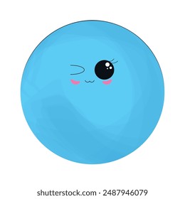 Cute ice cream ball character cartoon Vector illustration