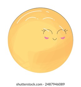Cute ice cream ball character cartoon Vector illustration
