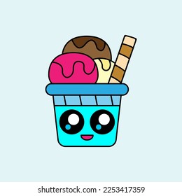 Caricatura De Helados. ilustración vectorial