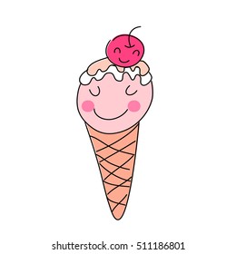 cute ice cream  cartoon vector eps.10