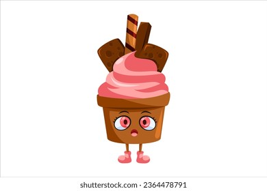 Cute Ice Cream Character Design Illustration