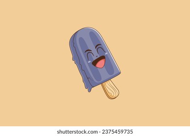Cute Ice Cream Character Design Illustration