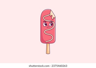 Cute Ice Cream Character Design Illustration