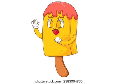 Cute Ice Cream Character Design Illustration