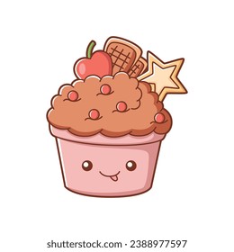 Cute Ice Cream Character Design Illustration