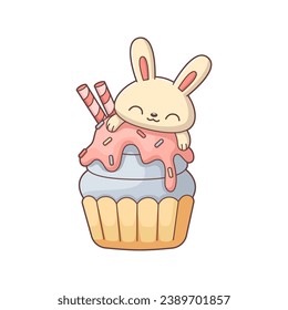 Cute Ice Cream Character Design Illustration