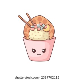Cute Ice Cream Character Design Illustration