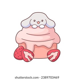 Cute Ice Cream Character Design Illustration
