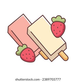 Cute Ice Cream Character Design Illustration