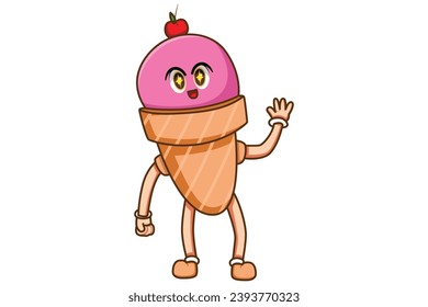 Design-Illustration für Cute-Eis-Creme