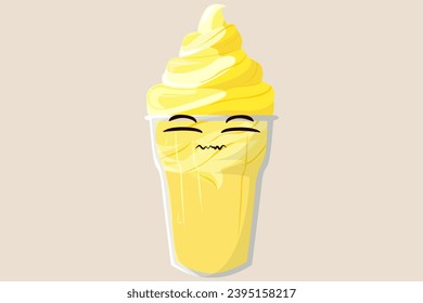 Cute Ice Cream Character Design Illustration