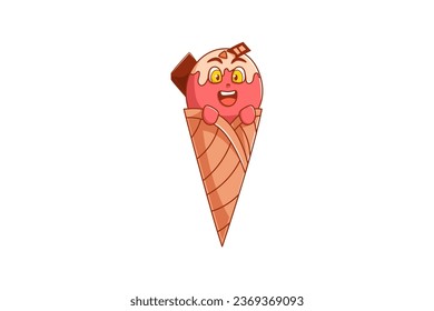Cute Ice Cream Character Illustration