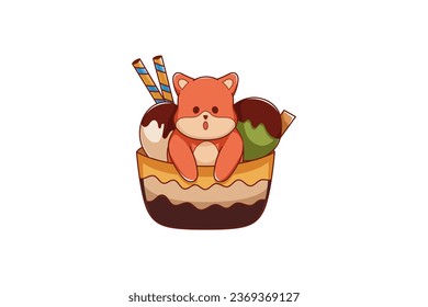 Cute Ice Cream Character Illustration