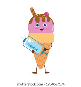 Cute ice cream character vector template design illustration