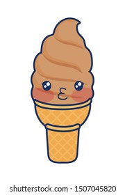 cute ice cream colorful kawaii character