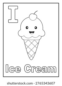 Lindo helado para colorear