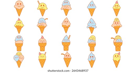 Cute Ice Cream Cone Character 