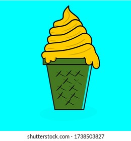 cute ice cream doodle icon vectors. healthy dessert for daily meal. ice cream with corn Eps 10 vectors