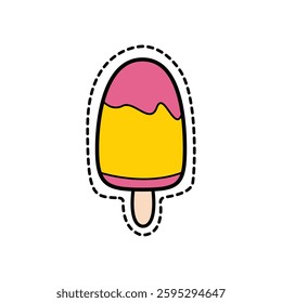 cute ice cream emoji elements vector