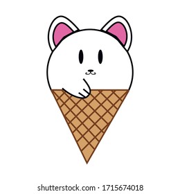 Cute Ice cream in the form of a mouse
