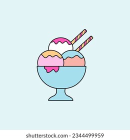 Icono de crema de hielo. Ilustración del vector	
