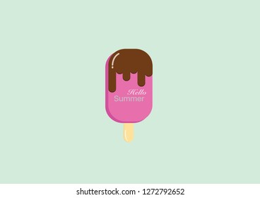 Cute ice cream illustration cartoon.