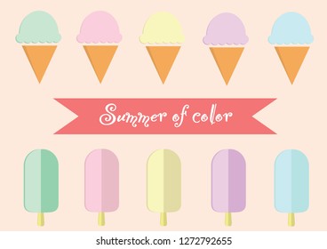 Cute ice cream illustration cartoon.