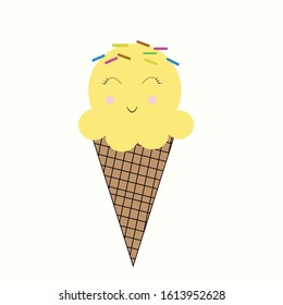 cute ice cream illustration sweet dessert nursery poster decor