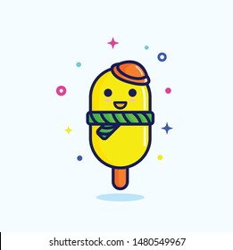 cute ice cream illustration vector template