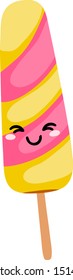 Helado lindo, ilustración, vector sobre fondo blanco.