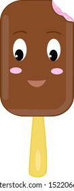 Helado lindo, ilustración, vector sobre fondo blanco.