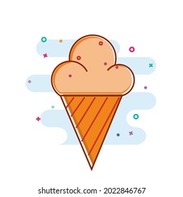 Cute ice cream illustration vector