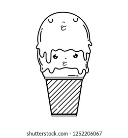 cute ice cream kawaii character