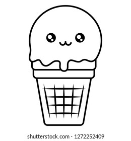 cute ice cream kawaii character