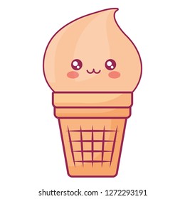 cute ice cream kawaii character