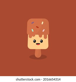 Cute ice cream kawaii style design