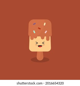 Cute ice cream kawaii style design