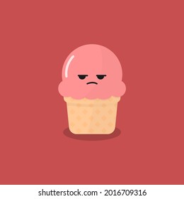 Cute ice cream kawaii style design