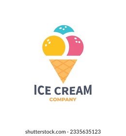 Cute Ice Cream Logo. Modern Identity Beautiful Brand Commercial and App Icon Symbol. Concept Set Template Vector