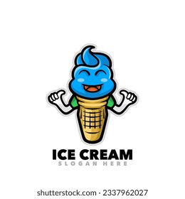Cute ice cream mascot cartoon