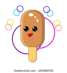 Vector de mascota de crema de hielo mate