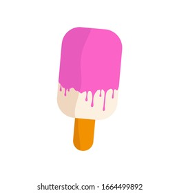 cute ice cream on white background
