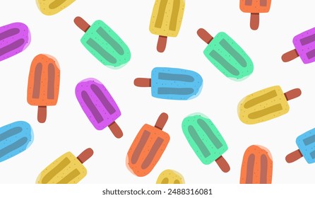 Cute ice cream pattern background vector design