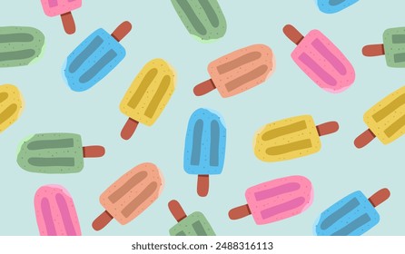 Cute ice cream pattern background vector design