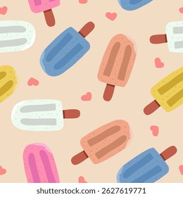 Cute ice cream pattern background vector design
