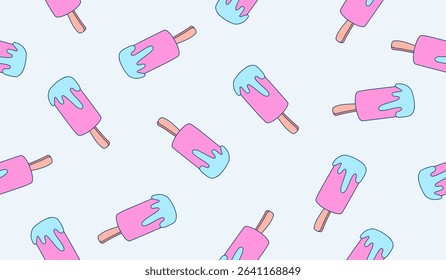 Cute ice cream pattern background vector design