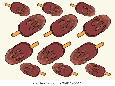 Cute ice cream pattern background vector design