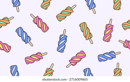 Diseño lindo del Vector del fondo del patrón del helado