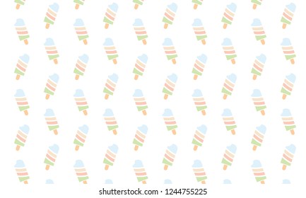 Cute ice cream pattern vector