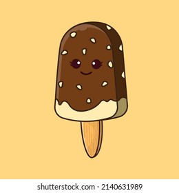 Cute Ice Cream with Peanut Illustration